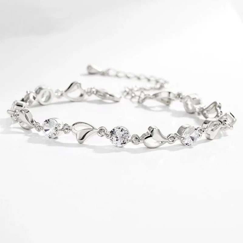 Oval Leaf Crystal Bracelet